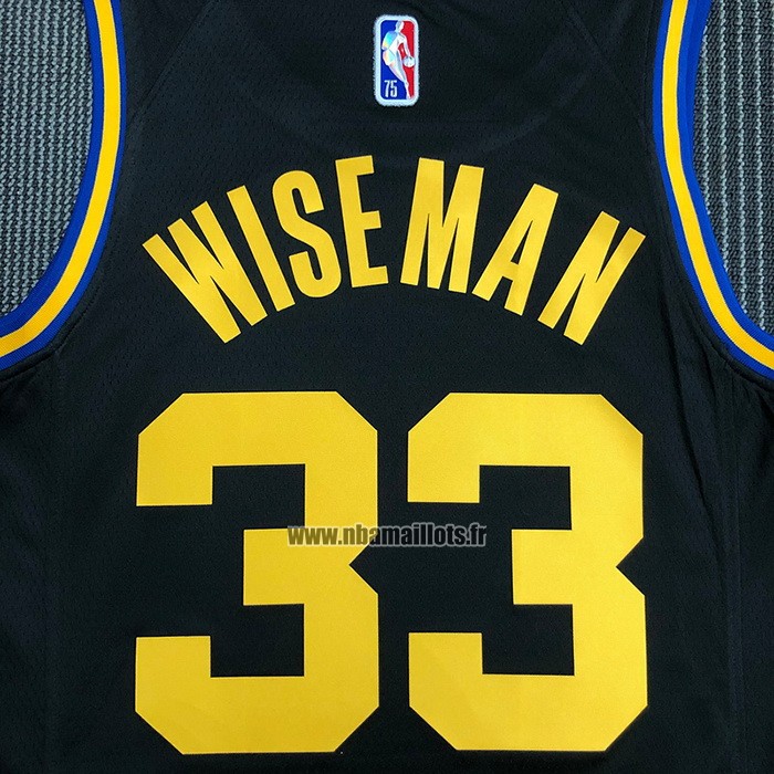 Maillot Golden State Warriors James Wiseman NO 33 Ville 2021-22 Noir